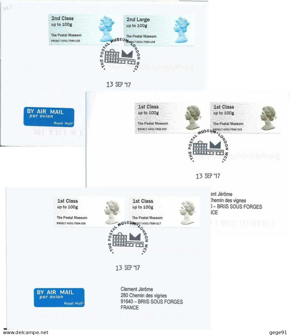 Vignette De Distributeur - ATM - IAR - Machin - QEII - The Postal Museum - Lot De 6 Lettres - Post & Go Stamps