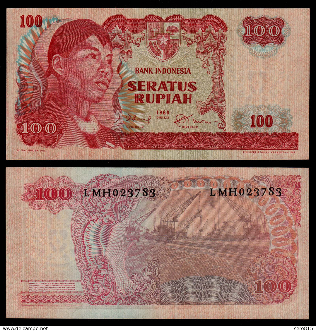 INDONESIEN - INDONESIA 100 RUPIAH Banknote 1968 Pick 108 XF (2)  (17914 - Autres - Asie