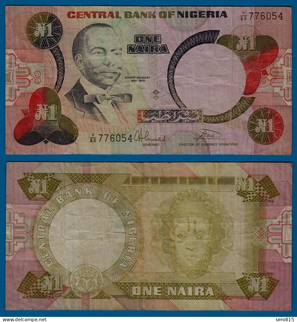 Nigeria 1 Naira Banknote Pick 23b Etwa VF (3)   (18177 - Autres - Afrique
