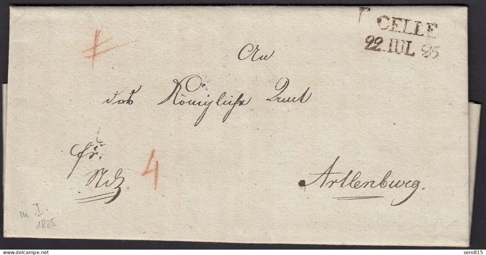 HANNOVER 1825 Brief CELLE L2 Nach ARTLENBURG  (15951 - Other & Unclassified