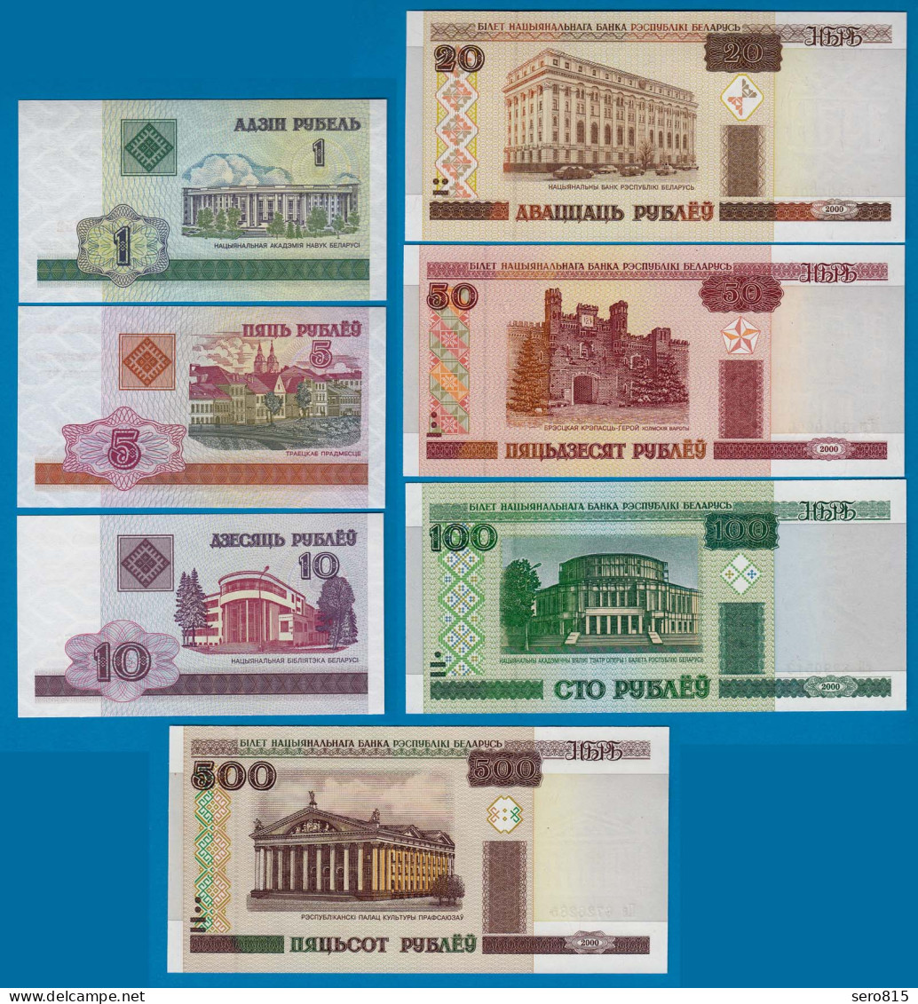 Weißrussland - Belarus 7 Stück Banknoten 2000 UNC    (18154 - Autres - Europe