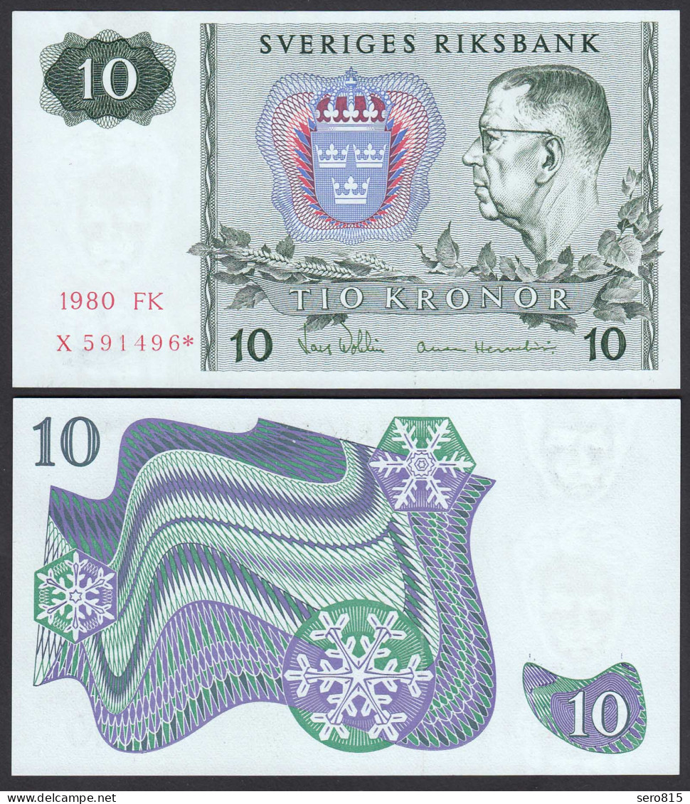 Schweden - Sweden 10 Kronor 1980 Pick 52 R3 UNC (1)  REPLACEMENT  (26097 - Sweden