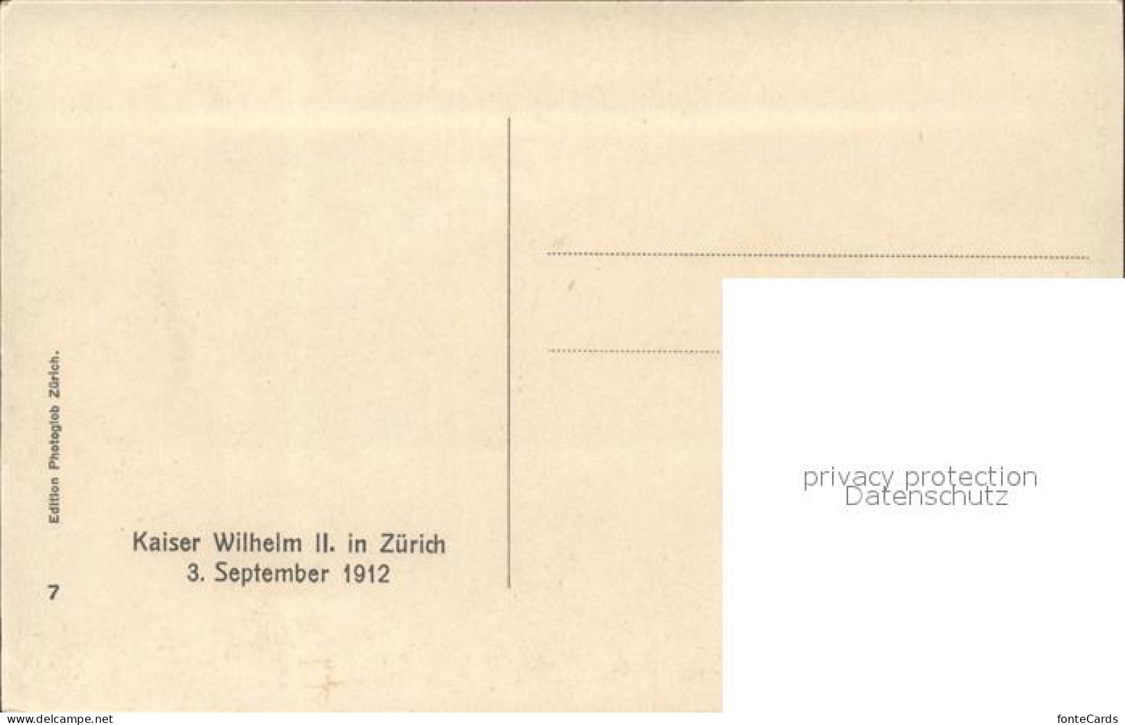 11706526 Zuerich ZH Kaiser Wilhelm II 3. September 1912 Zuerich ZH - Autres & Non Classés