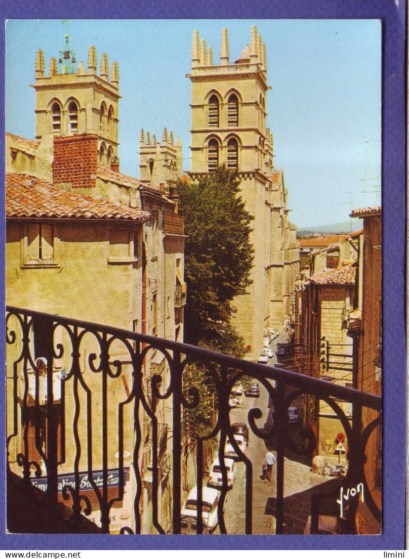 34 - MONTPELLIER - PLACE De La CANOURGUE - CATHEDRALE - AUTOMOBILE -  - Montpellier