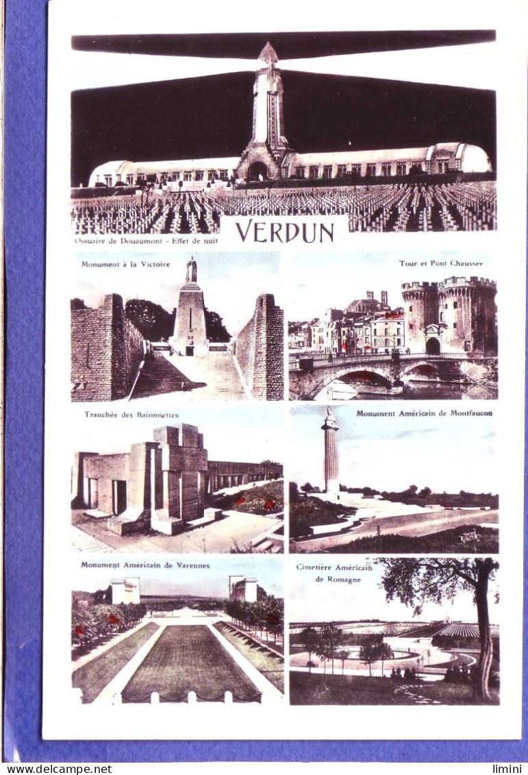 55 - VERDUN - MULTIVUES Des MONUMENTS - COLORISEE - 1953 -  - Verdun
