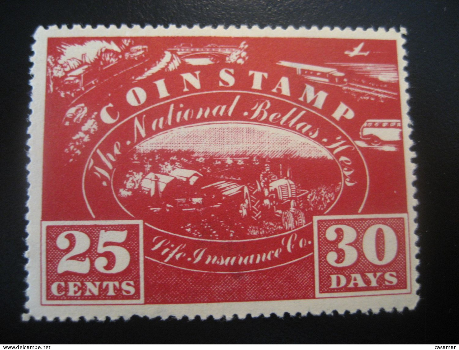 COIN STAMP The National Bellas Hess Life Insurance Co. 25C 30 Days Poster Stamp Vignette USA Label - Other & Unclassified