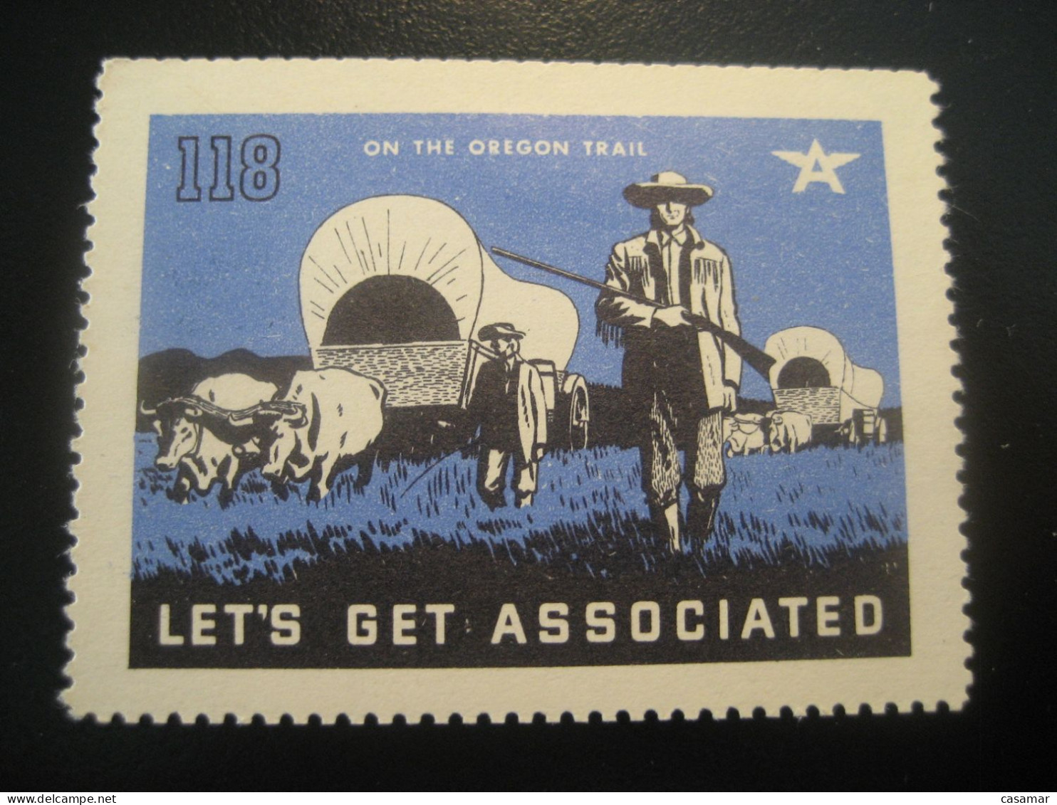 Let's Get Associated On The Oregon Trail Poster Stamp Vignette USA Label - Sonstige & Ohne Zuordnung