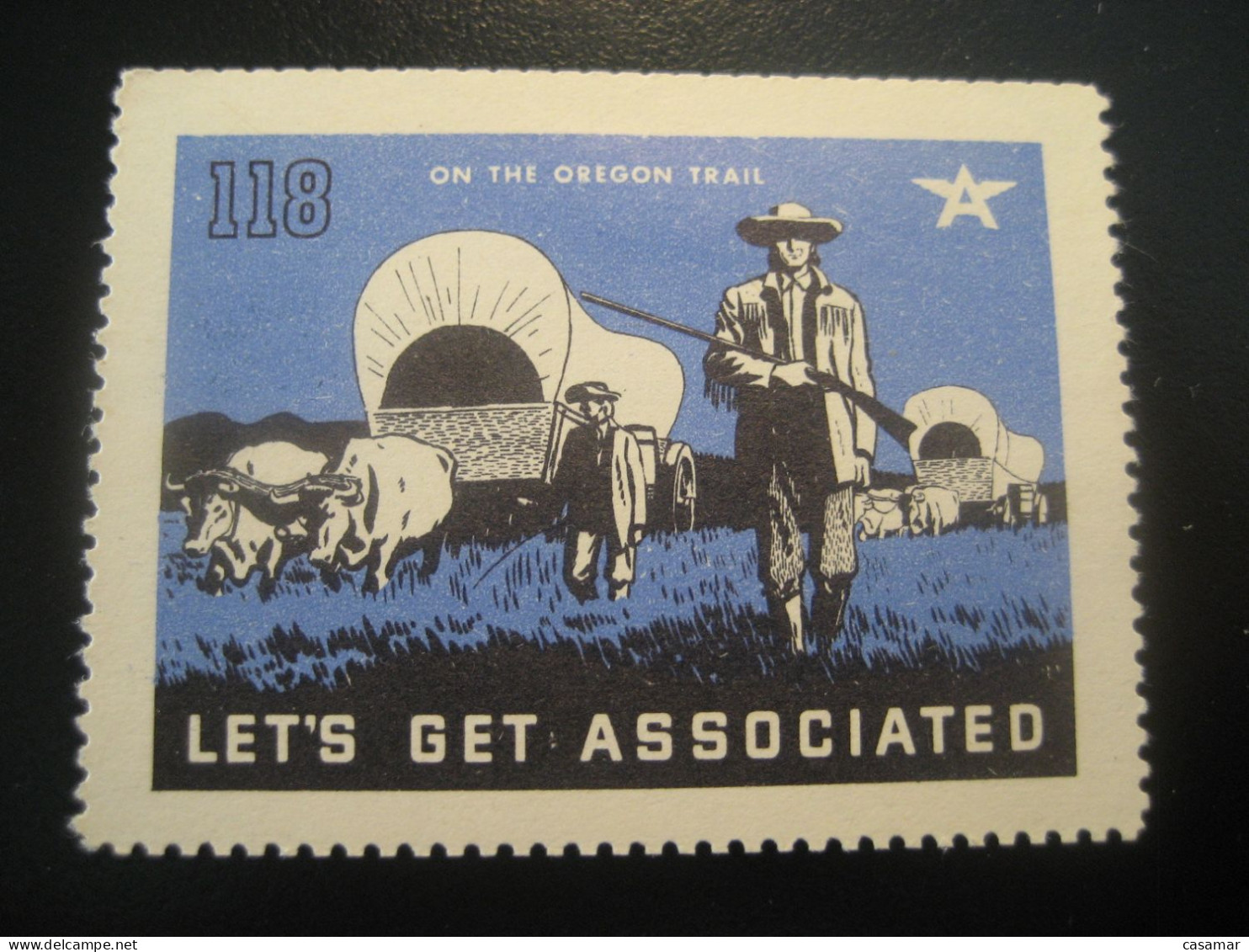 Let's Get Associated On The Oregon Trail Poster Stamp Vignette USA Label - Otros & Sin Clasificación