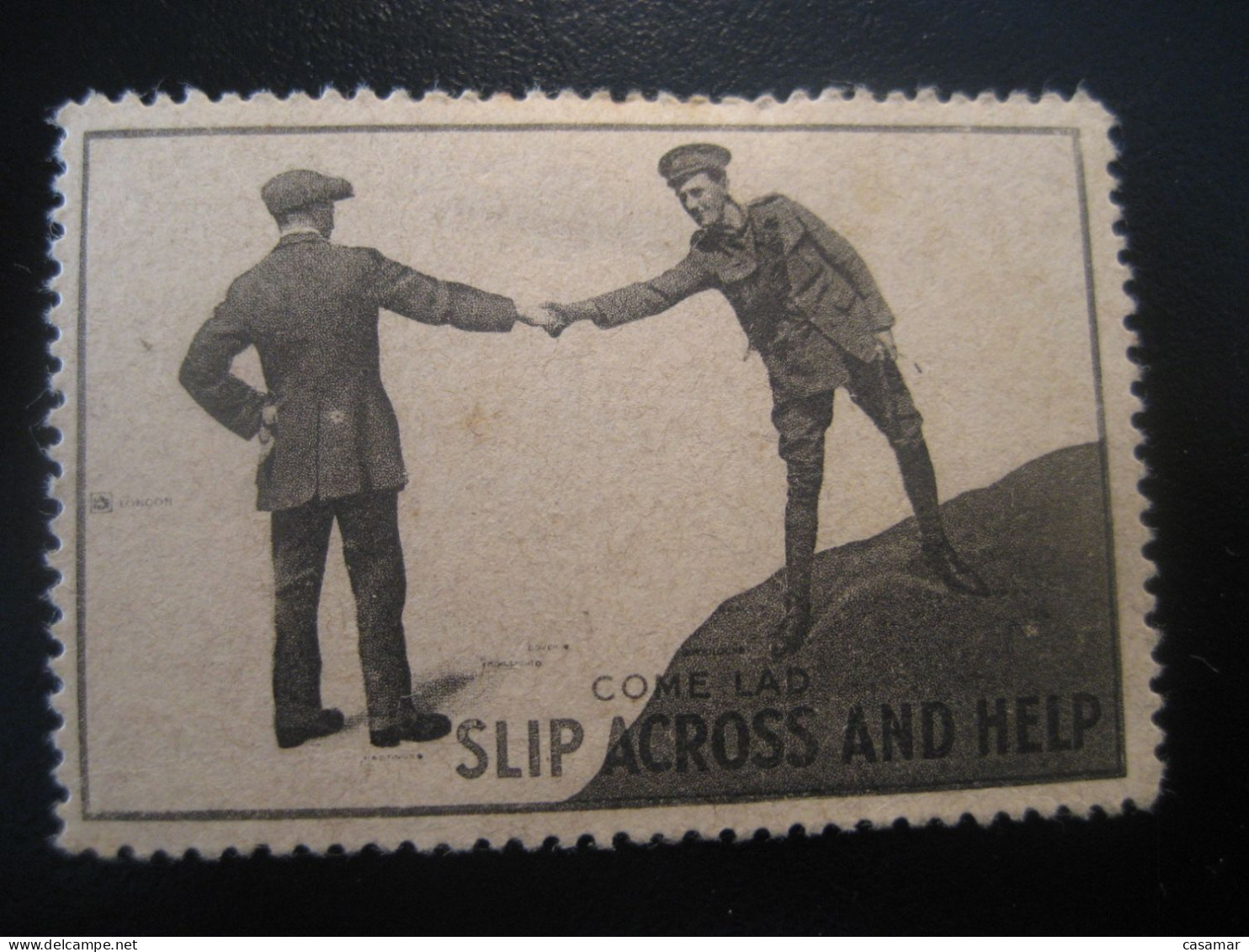 COME LAD Slip Across And Help Poster Stamp Vignette USA Label - Autres & Non Classés