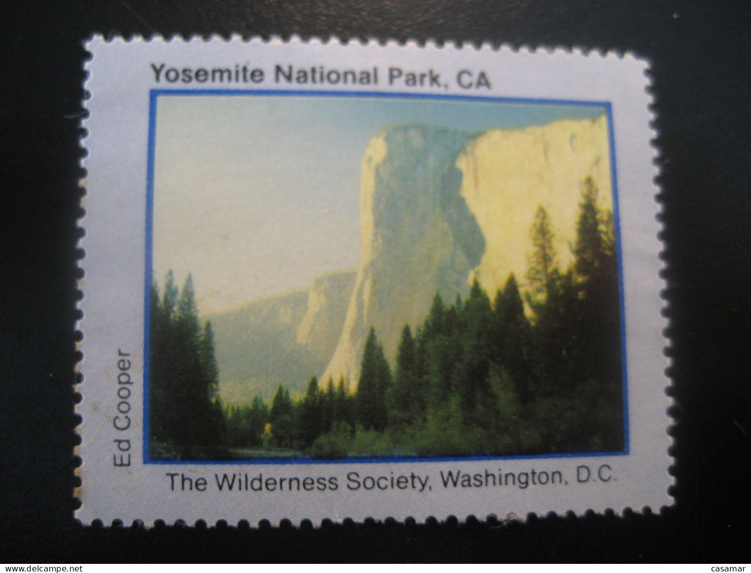 YOSEMITE National Park Wilderness Society Washington Slight Faults Poster Stamp Vignette USA Label - Andere & Zonder Classificatie