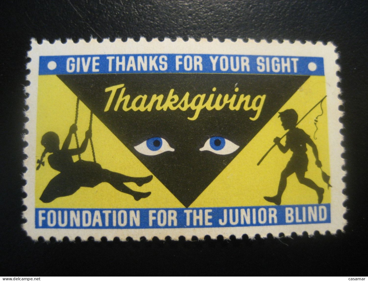 Foundation For The Junior Blind Sight Handicap Health Sante Poster Stamp Vignette USA Label - Handicaps