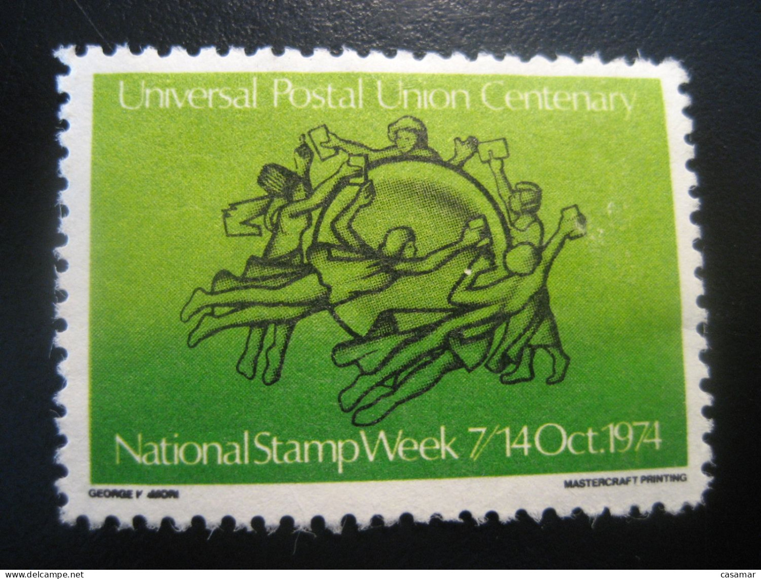 UPU Union Postal Union Centenary 1974 Poster Stamp Vignette USA Label - UPU (Union Postale Universelle)
