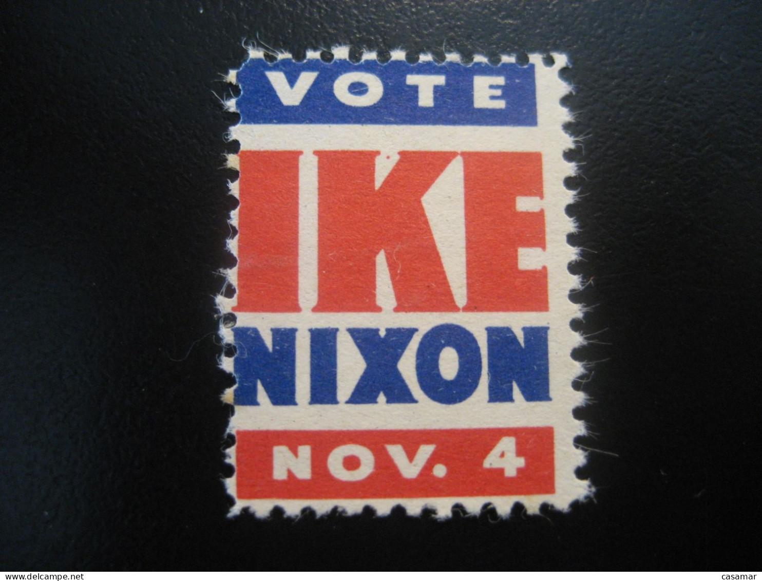 NIXON Vote Ike Little Poster Stamp Vignette USA Label - Autres & Non Classés