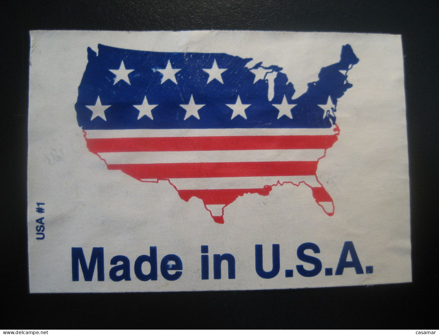 Made In U.S.A. Flag Flags Drapeau Drapeaux Poster Stamp Vignette USA Label Slight Faults - Otros & Sin Clasificación