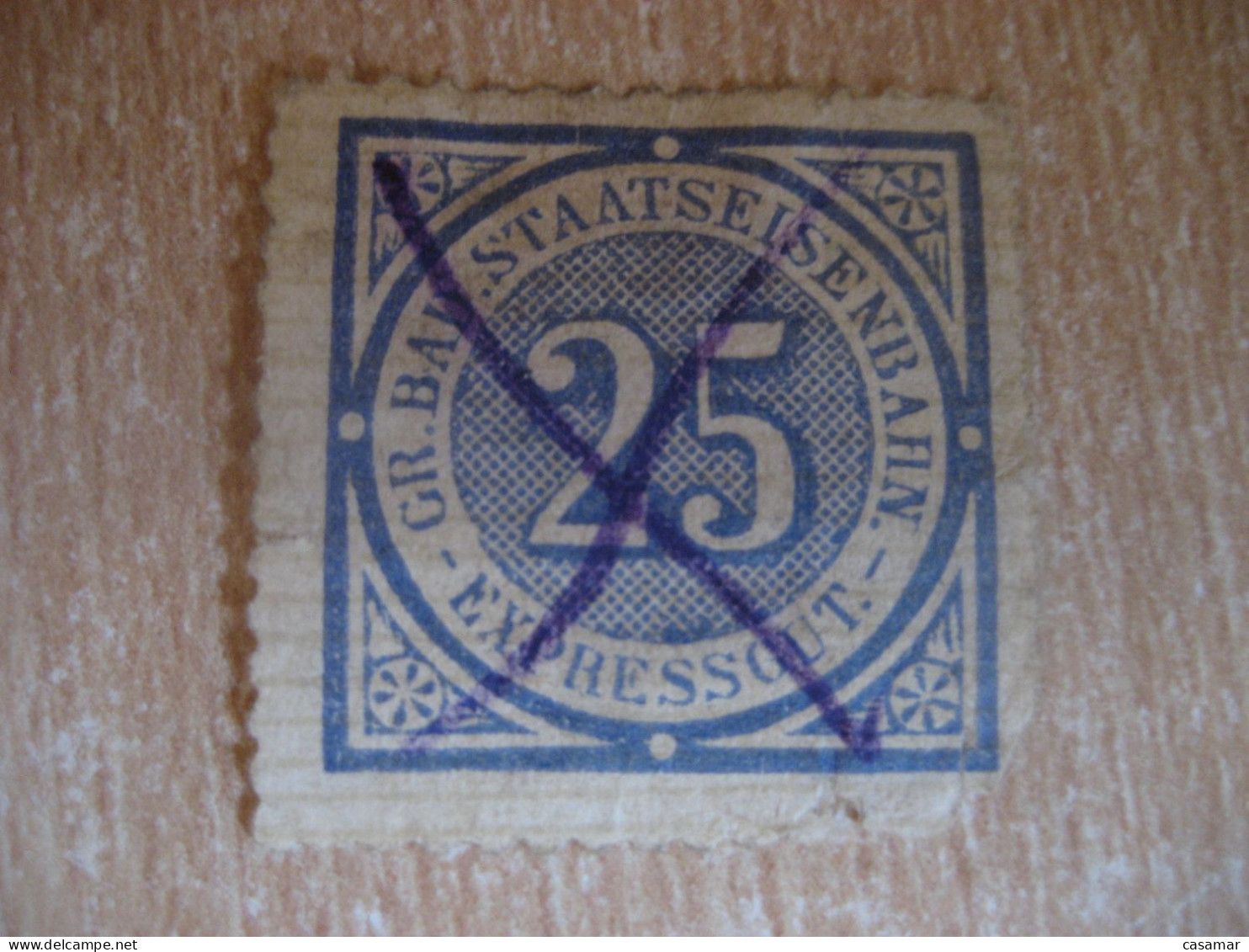 EXPRESSGUT (25) Gr. Bad. Staats Eisenbahn Train Railway Tax Fiscal Revenue Stamp GERMANY - Other & Unclassified