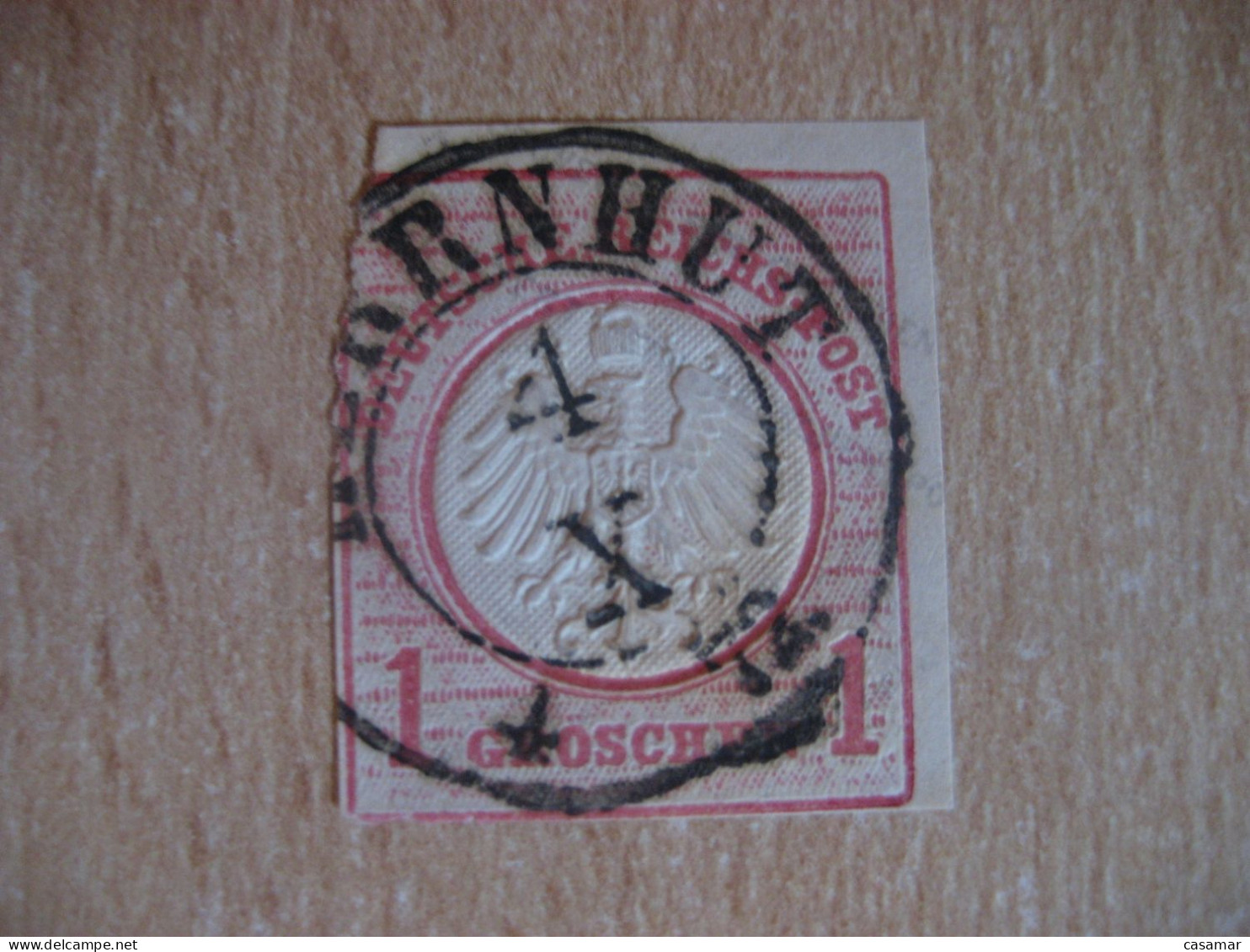 Deutsche Reichpost 1872 HERRNHUT ? Cancel 1 Groschen Imperforated Stamp GERMANY Slight Faults - Andere & Zonder Classificatie