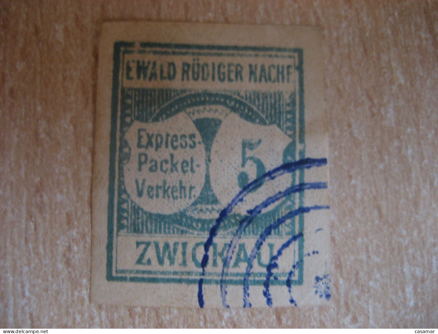 ZWICKAU 1889 Ewald Rudiger Nachf 5 Pf Michel A1 Express-Packet-Verkehr Privat Private Local Stamp GERMANY - Private & Lokale Post