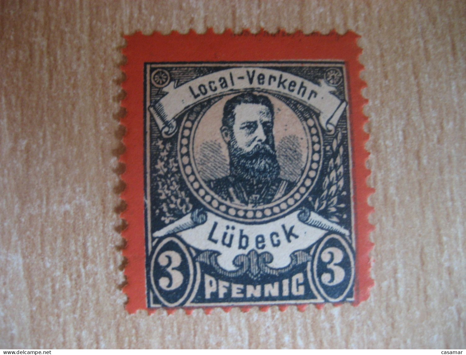 LUBECK 1888 Local-Verkehr Kaiser Friedrich II 10 Pf Michel A6 Privat Private Local Stamp GERMANY - Private & Lokale Post