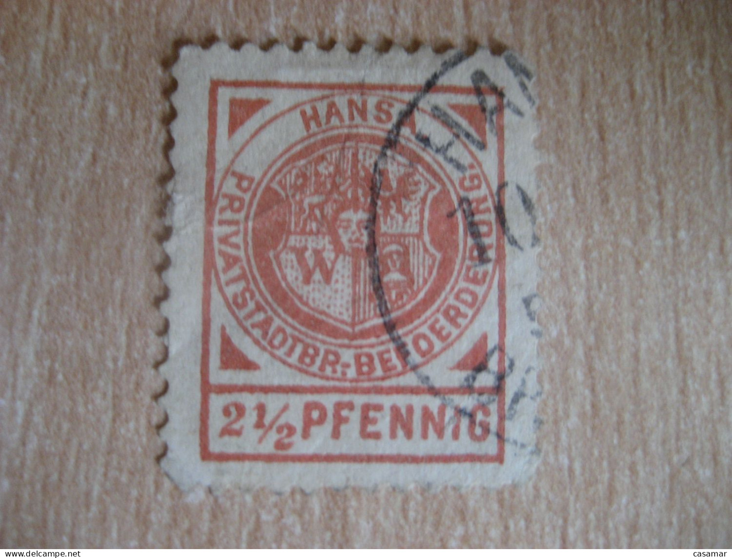 BRESLAU 1894 Hansa 2 1/2 Pf Michel E9 Privat Private Local Stamp GERMANY Slight Faults - Postes Privées & Locales