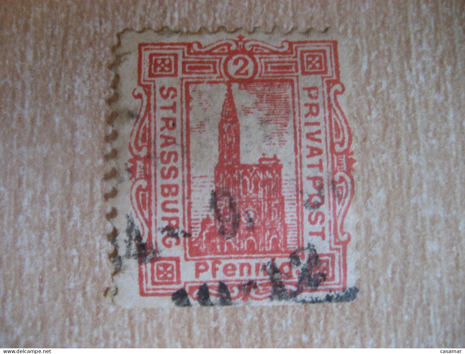 STRASSBURG 1889/90 Privatpost 2 Pf Michel A41 Privat Private Local Stamp GERMANY Slight Faults - Private & Lokale Post