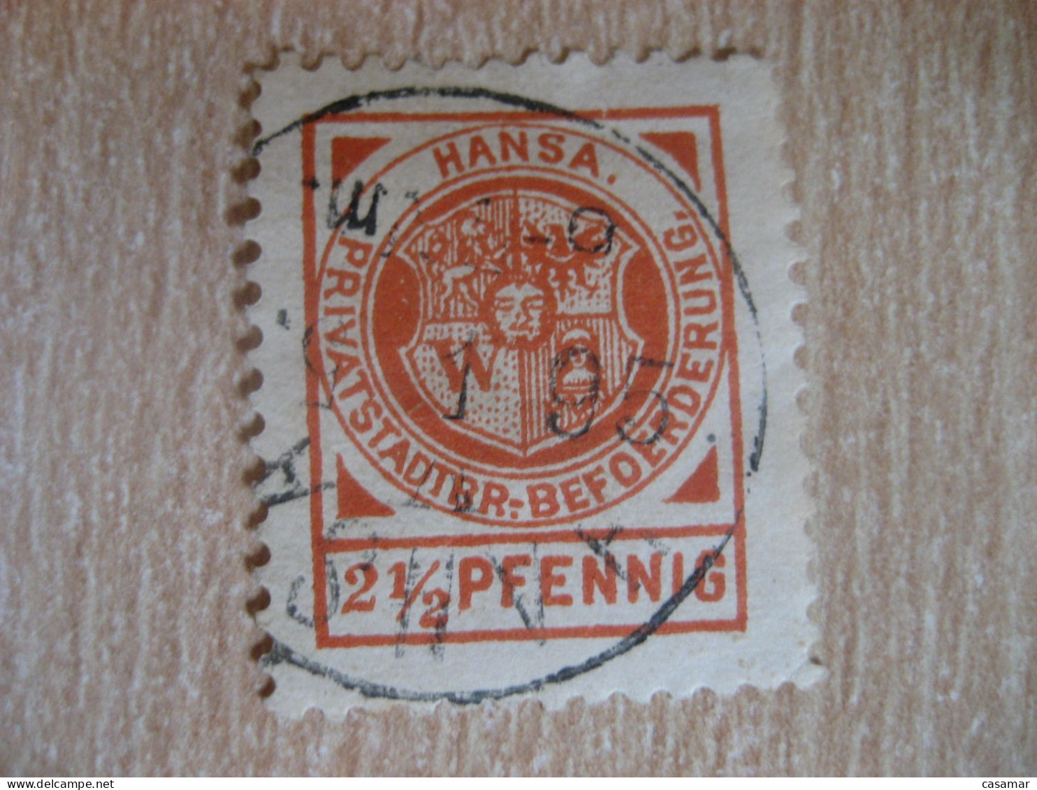 BRESLAU 1894 Hansa 2 1/2 Pf Michel E9 Cancel 1895 Privat Private Local Stamp GERMANY Slight Faults - Private & Lokale Post