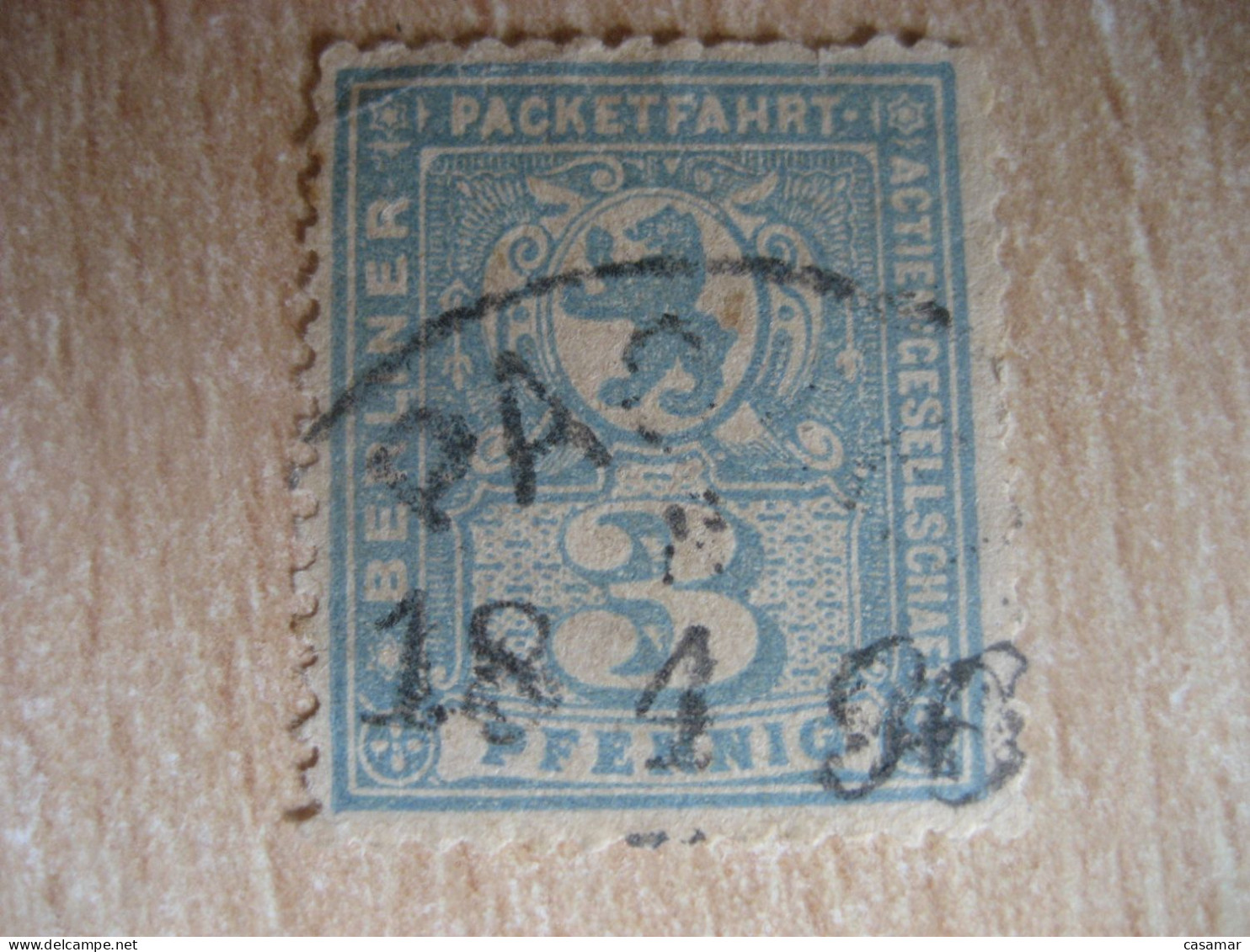 BERLIN Packetfahrt Berliner Actien 3 Pf Privat Private Local Stamp GERMANY Slight Faults - Postes Privées & Locales
