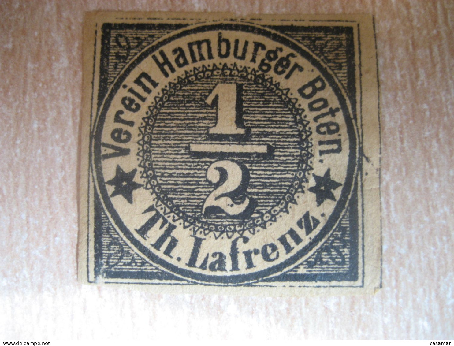 HAMBURG 1863 Th. Lafrenz Michel A12 Boten Marken Privat Private Local Stamp GERMANY Slight Faults - Postes Privées & Locales