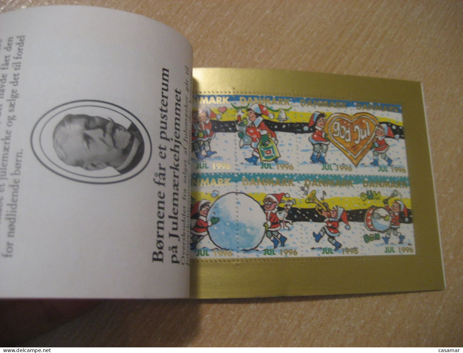 DENMARK 1996 Dog Sleigh Sled Julemaerket Booklet Christmas 24 Poster Stamp Vignette (3 Sheet X 8 Label) - Postzegelboekjes