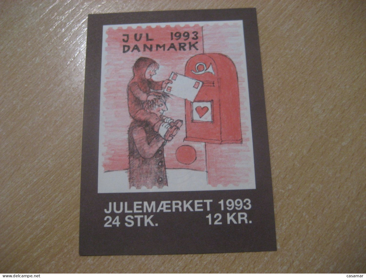 DENMARK 1993  Julemaerket Booklet Christmas 24 Poster Stamp Vignette (3 Sheet X 8 Label) - Markenheftchen
