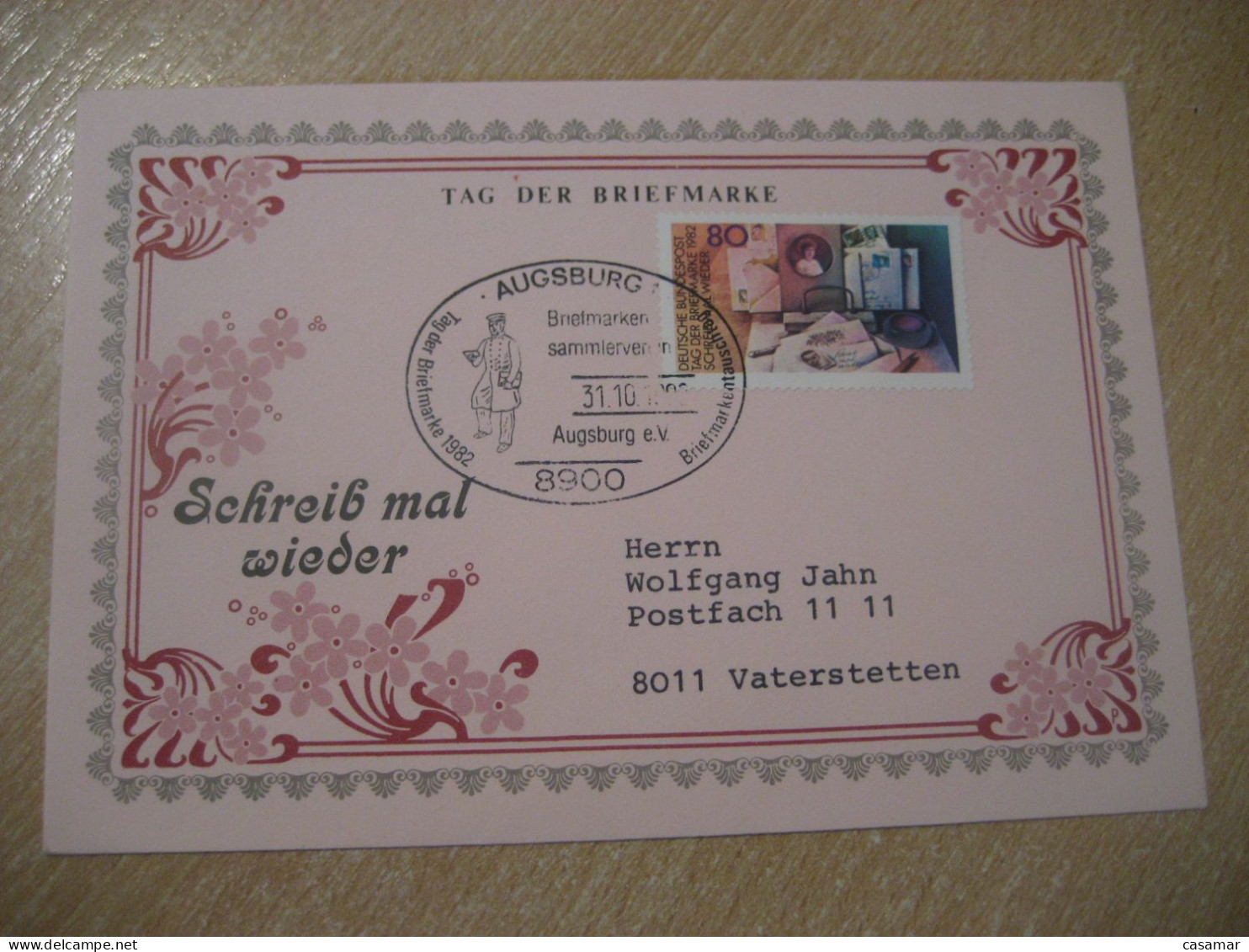 AUGSBURG 1982 To Vaterstetten Cancel Cover GERMANY - Cartas & Documentos