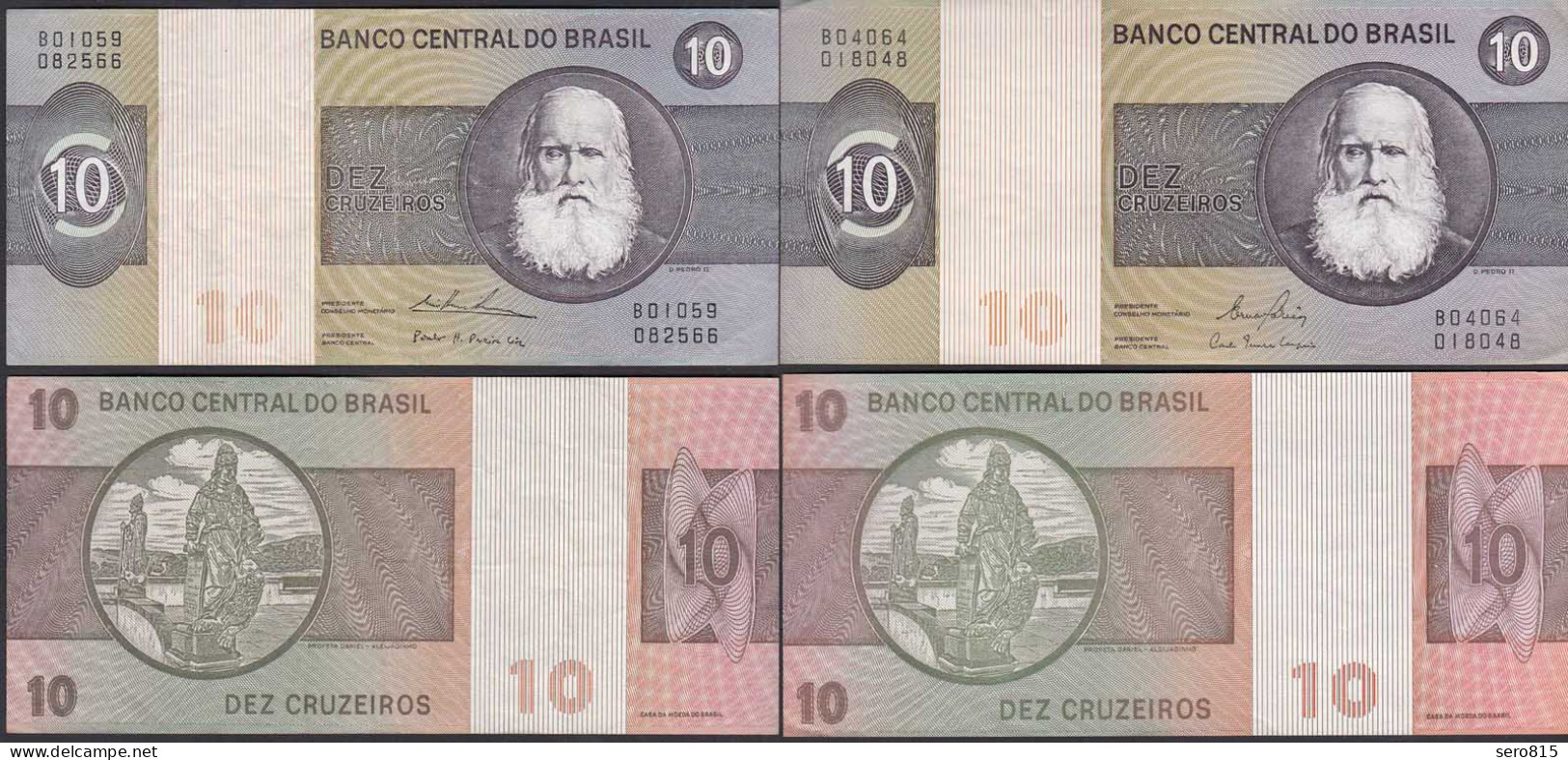 Brasilien - Brazil 10 Cruzaros (1970-80) Pick 193c+e VF (3)  (26803 - Autres - Amérique