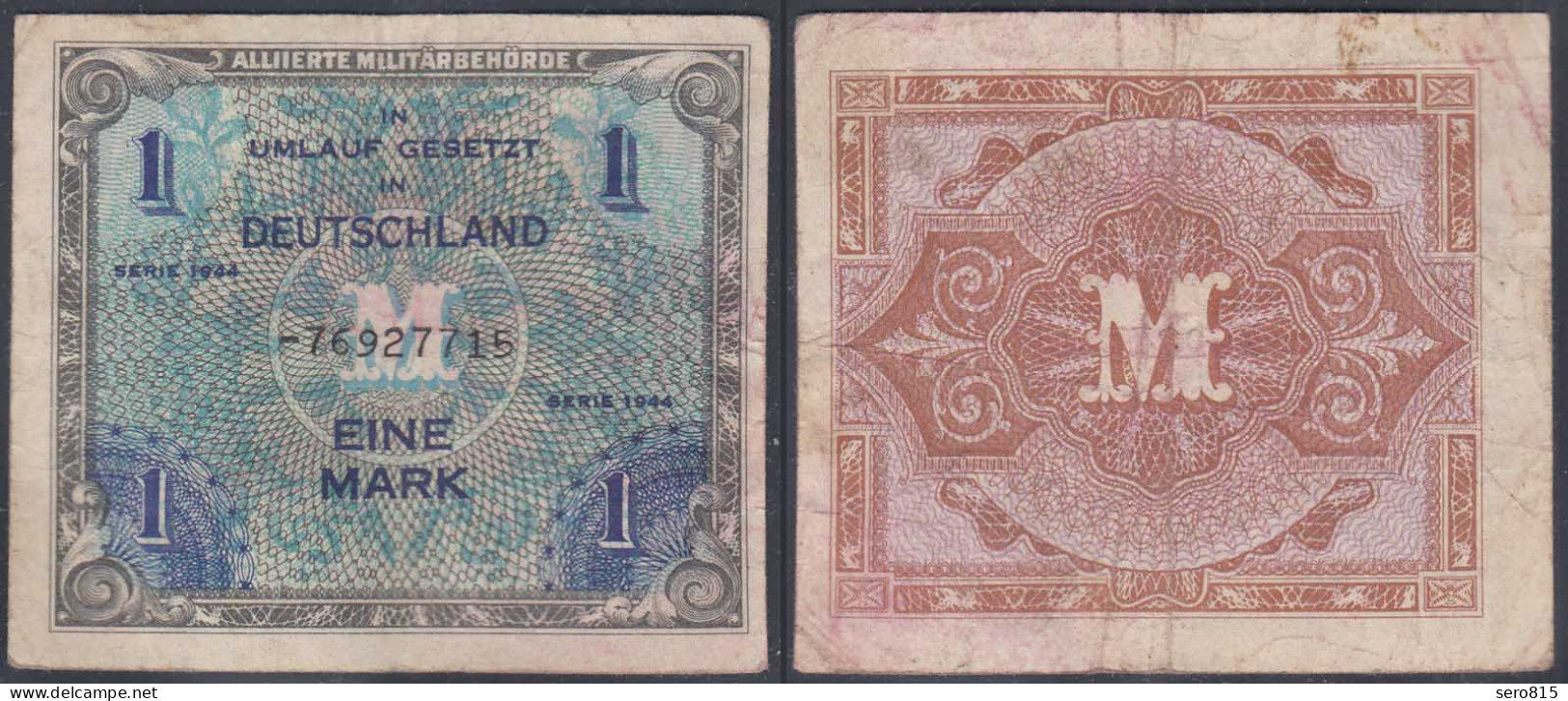 ALLIIERTE MILITÄRBEHÖRDE 1 Mark 1944 Ro 201d F (4)   (27778 - Altri & Non Classificati