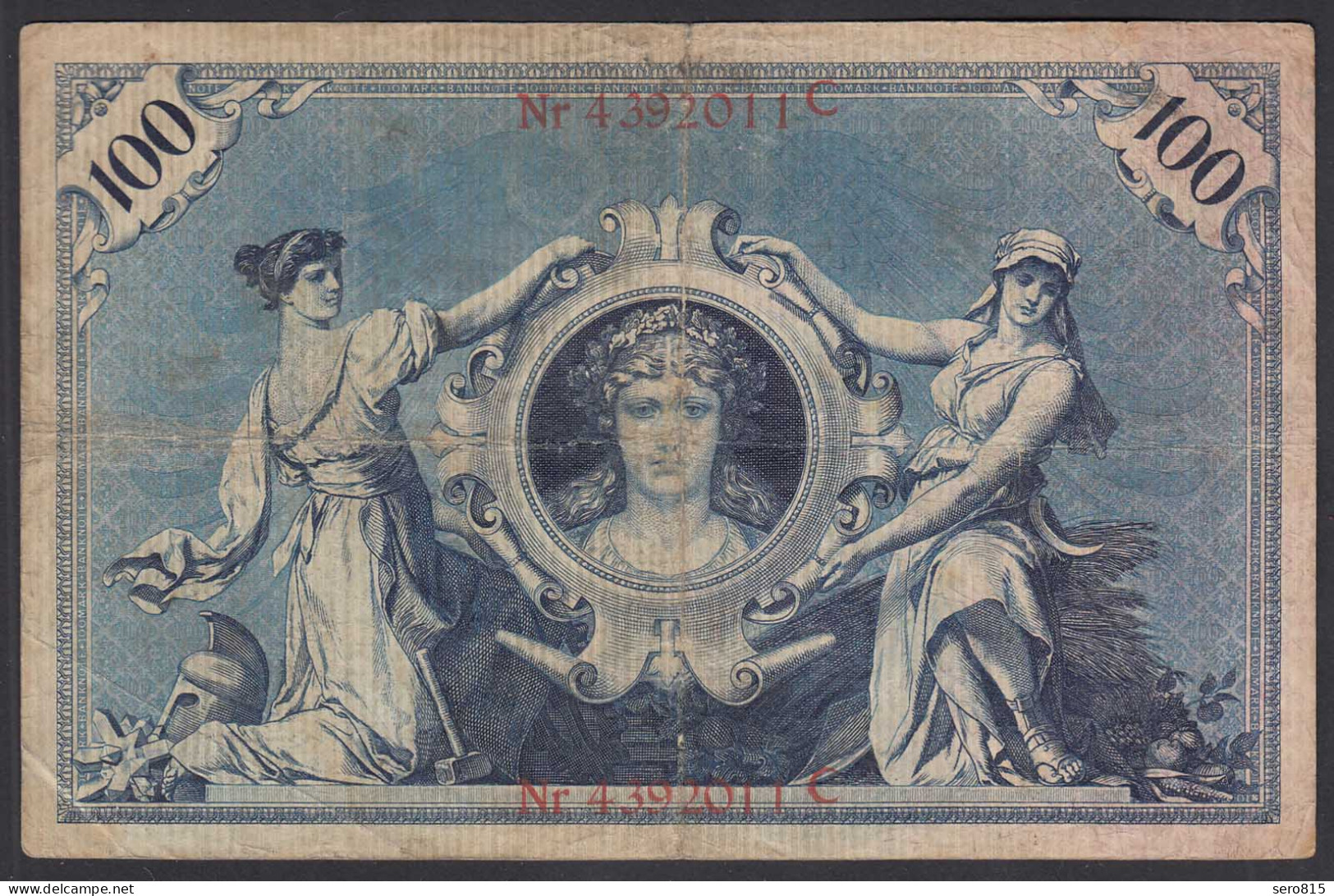 Reichsbanknote 100 Mark 1903 UDR T Serie C Ro 20 Pick 22 F (4)     (28278 - Andere & Zonder Classificatie