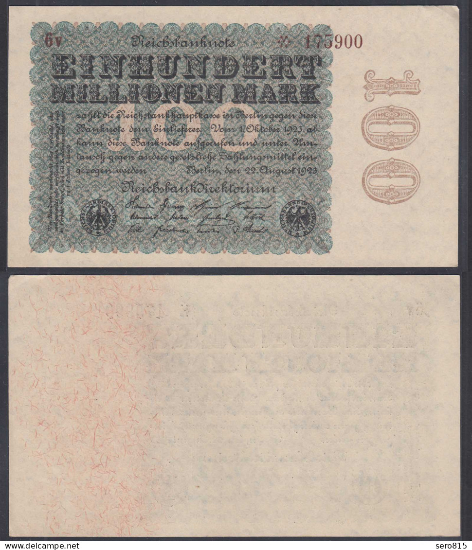 Ro 106e 100 Millionen Mark 1923 FZ: V BZ: 6 XF (2) Starnote  (29768 - Sonstige & Ohne Zuordnung