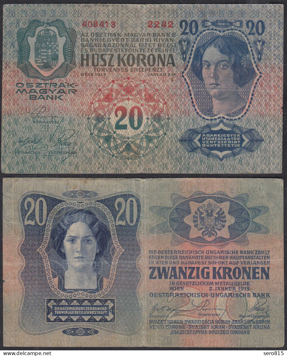 Österreich - Austria 20 Kronen 1913 Pick 13 F (4)     (29792 - Austria
