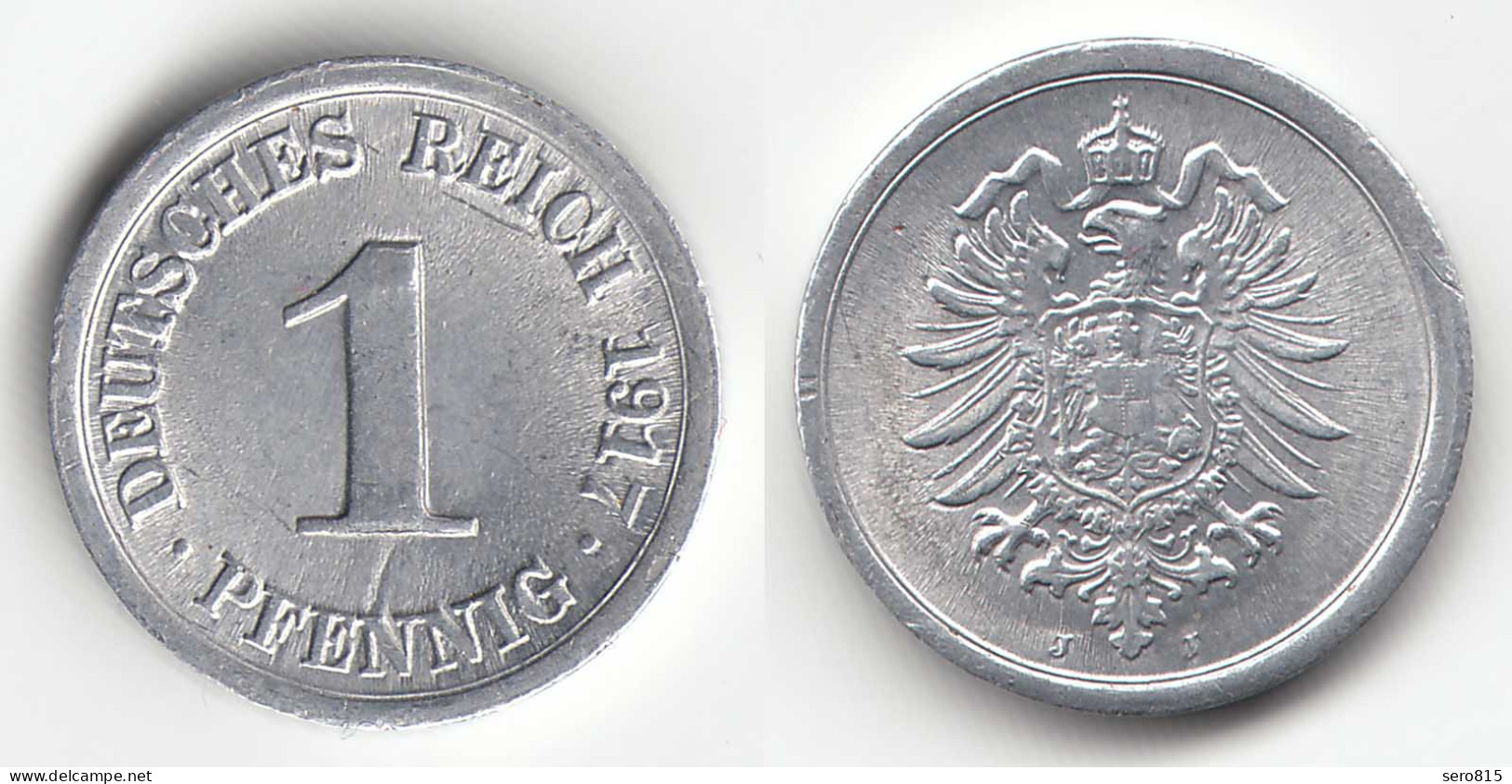 Deutsches Reich 1 Pfennig 1917 J WW1 Ersatz-Münze Jaeger 300  (30368 - 1 Pfennig