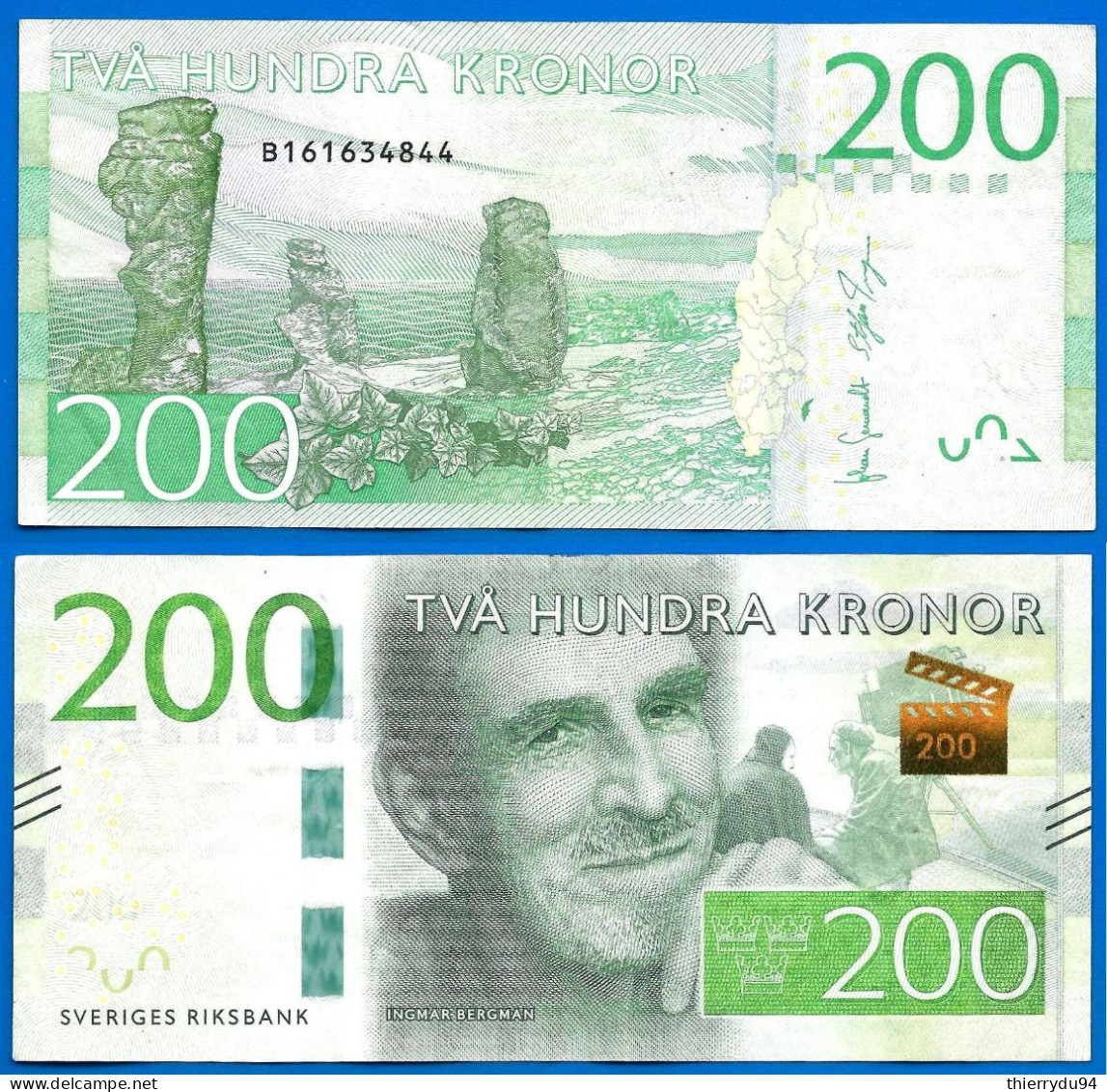 Suede 200 Couronnes 2015 Que Prix + Port Ingmar Bergman Kronor Sweden Sveriges Paypal Bitcoin OK - Sweden