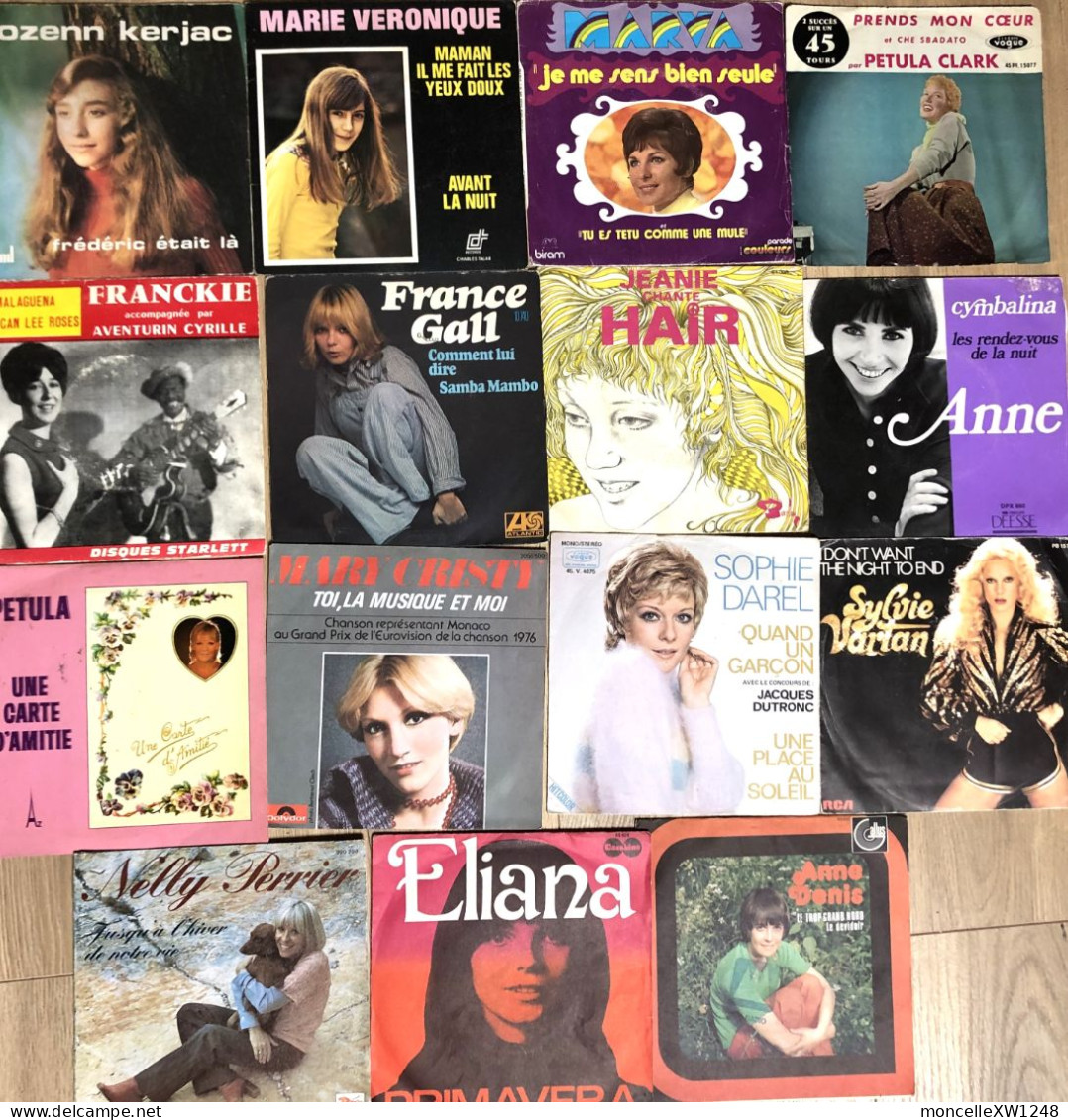 Lot De 15 X 45 T SP Chanteuses Françaises 60-70 - Gall, Jeanie, Clark... - 45 G - Maxi-Single