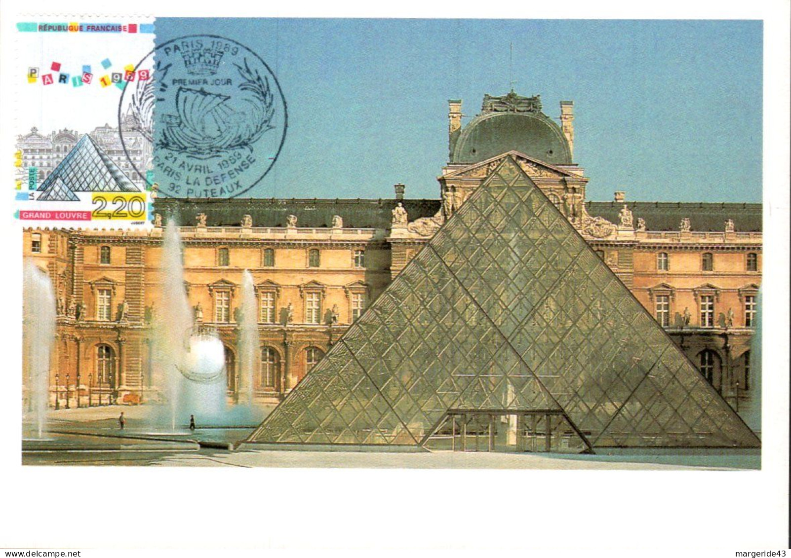 CARTE MAXIMUM 1989 PYRAMIDE DU LOUVRE - 1980-1989