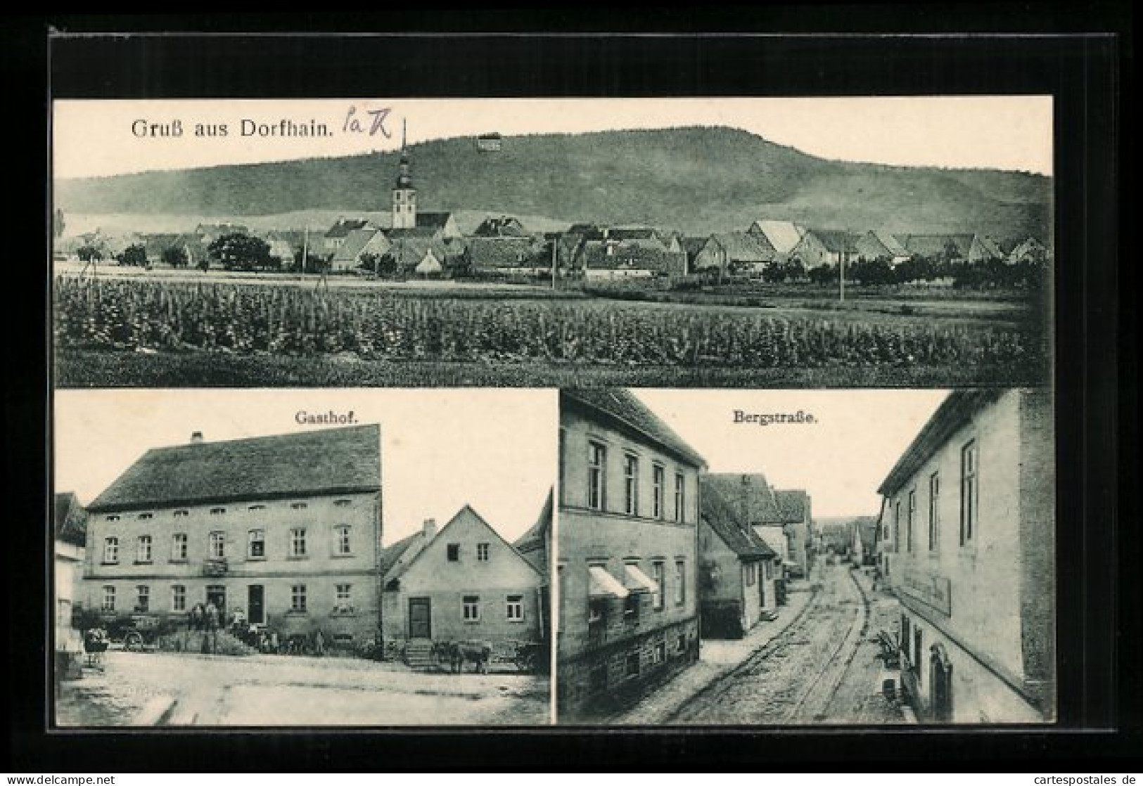 AK Dorfhain, Ansicht Vom Gasthof, Blick In Die Bergstrasse  - Other & Unclassified