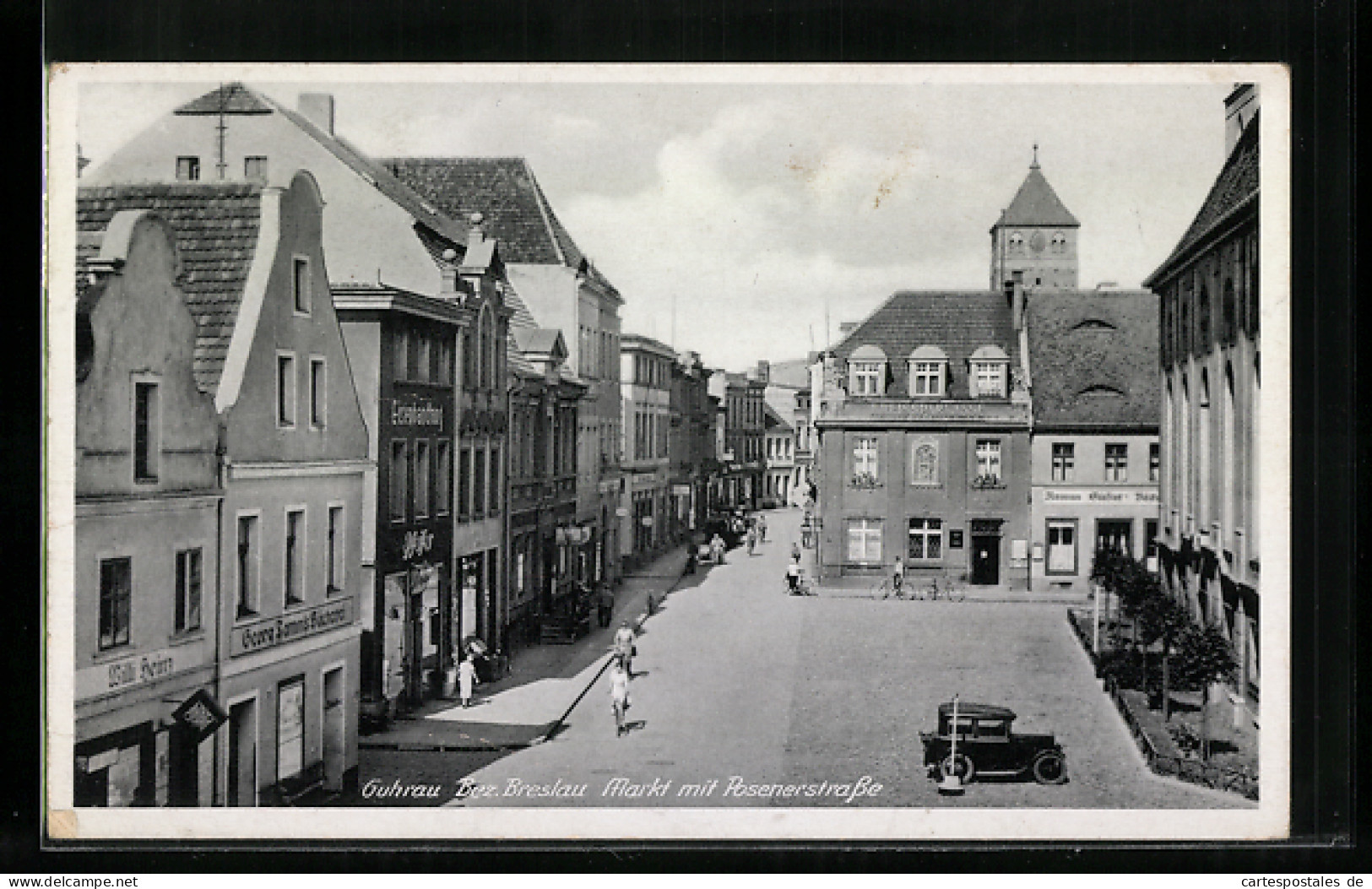 AK Guhrau Bez. Breslau, Markt Mit Posenerstrasse  - Schlesien