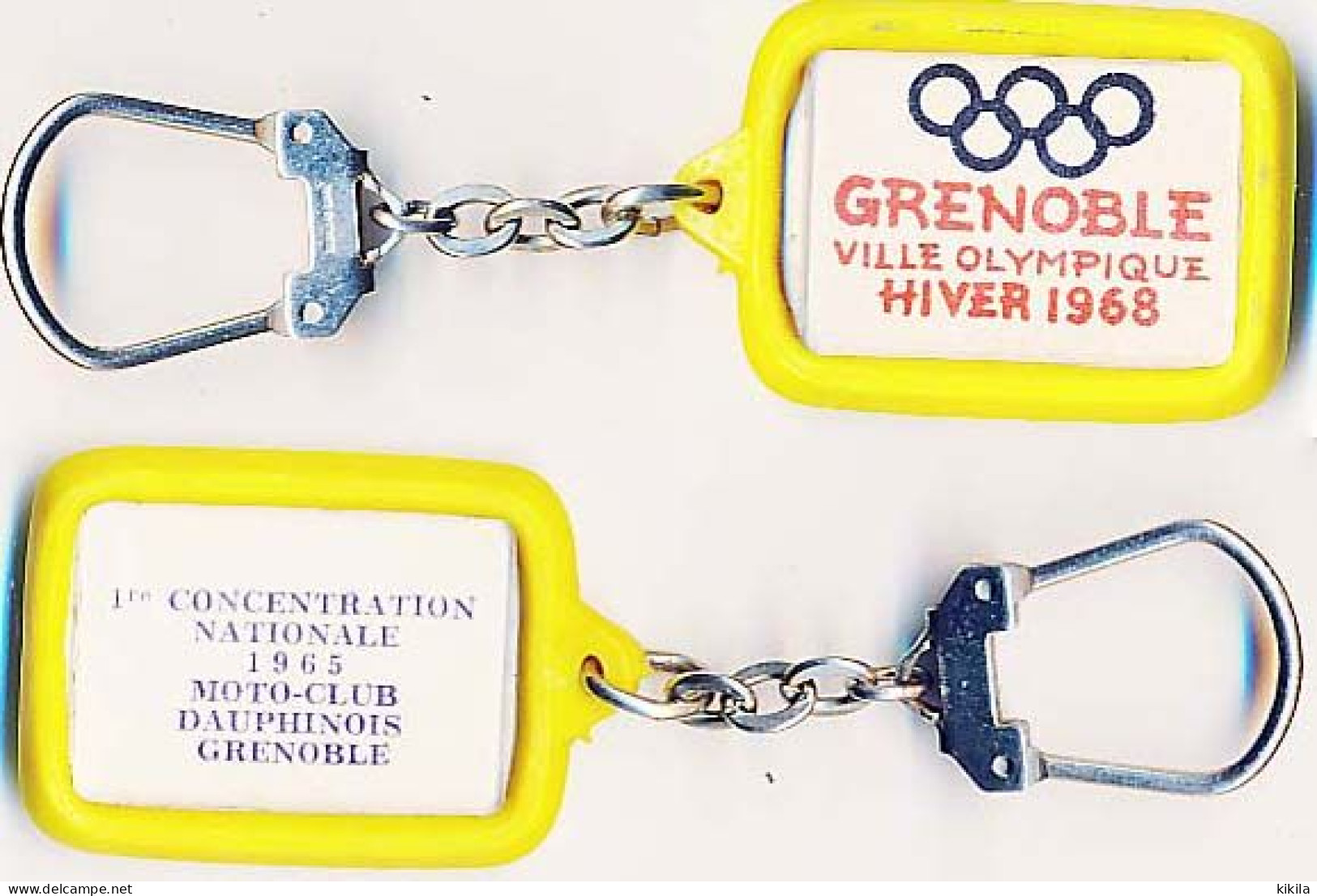 Porte-clefs Des Xèmes Jeux Olympiques D'Hiver De GRENOBLE 1968  Olympic Games 68 1ère Concentration Nationale MOTO-CLUB* - Sonstige & Ohne Zuordnung