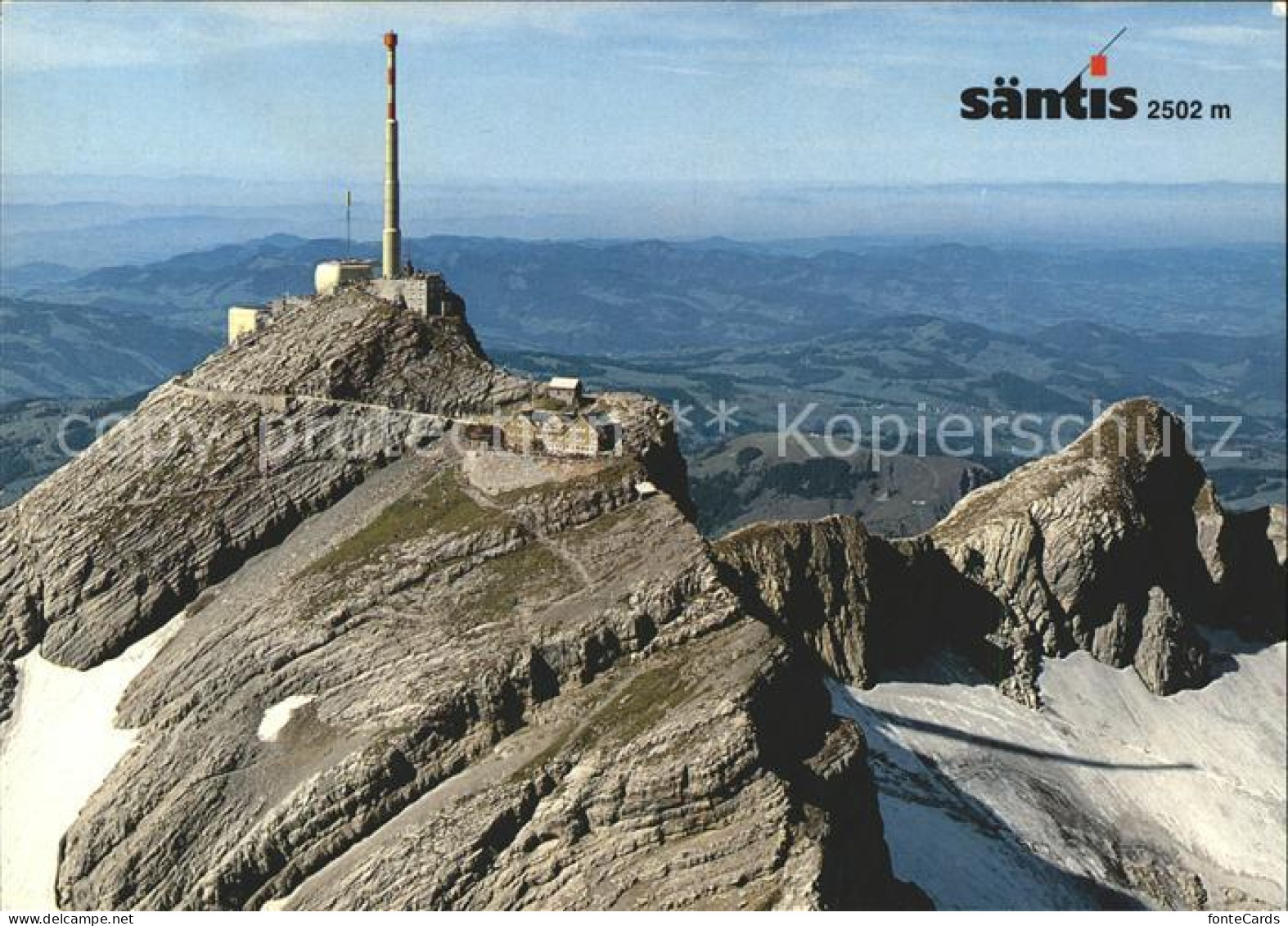 11703156 Saentis AR Mit Berggasth?usern Observatorium Bergstation Fliegeraufnahm - Sonstige & Ohne Zuordnung