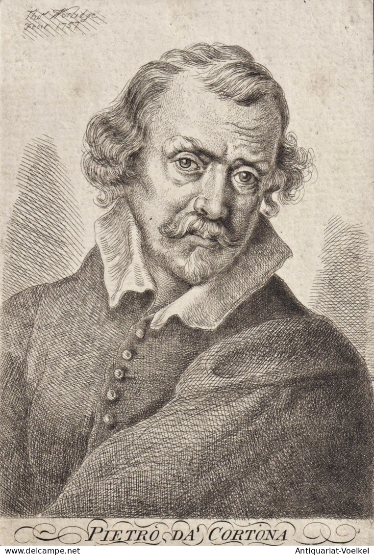 Pietro Di Cortona - Pietro Da Cortona (1596-1669) Italian Painter Maler Pittore Portrait - Prenten & Gravure