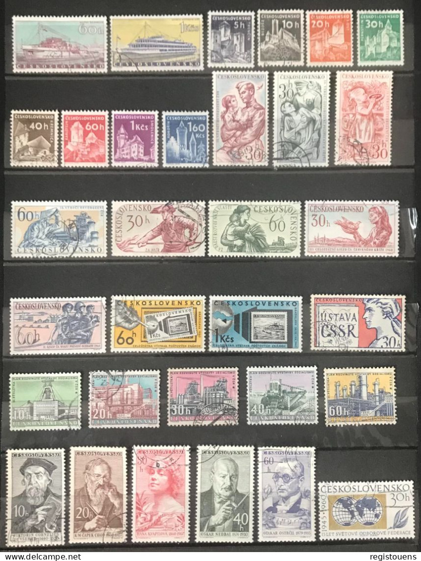 Lot De 87 Timbres Oblitérés Tchécoslovaquie 1960 / 1961 - Used Stamps