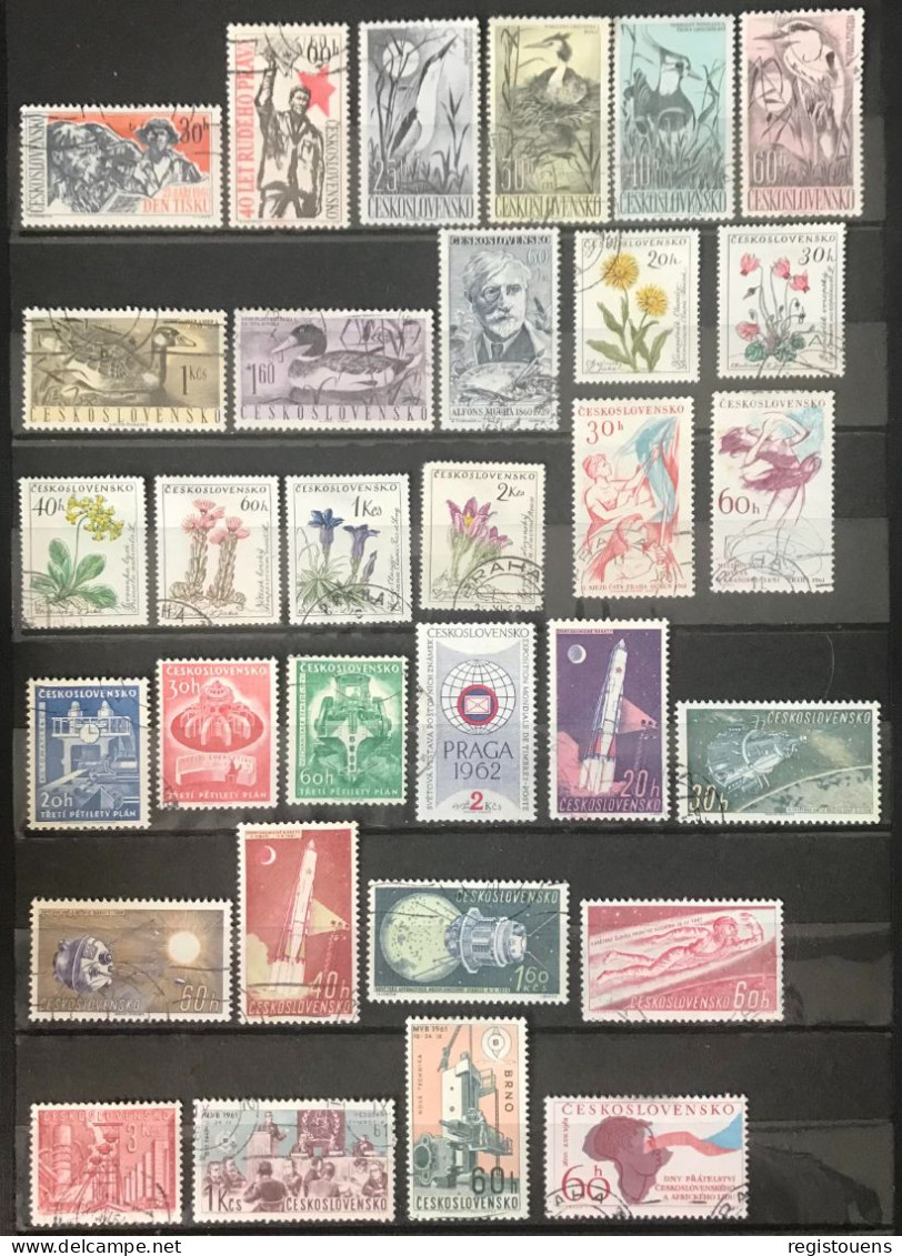 Lot De 87 Timbres Oblitérés Tchécoslovaquie 1960 / 1961 - Used Stamps