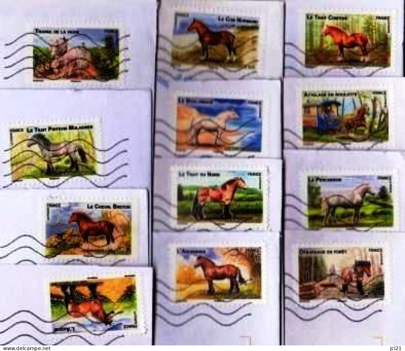 Les 12 Timbres Du Carnet " LES CHEVAUX DE TRAIT DE NOS RÉGIONS " _Ti1181 - Briefe U. Dokumente