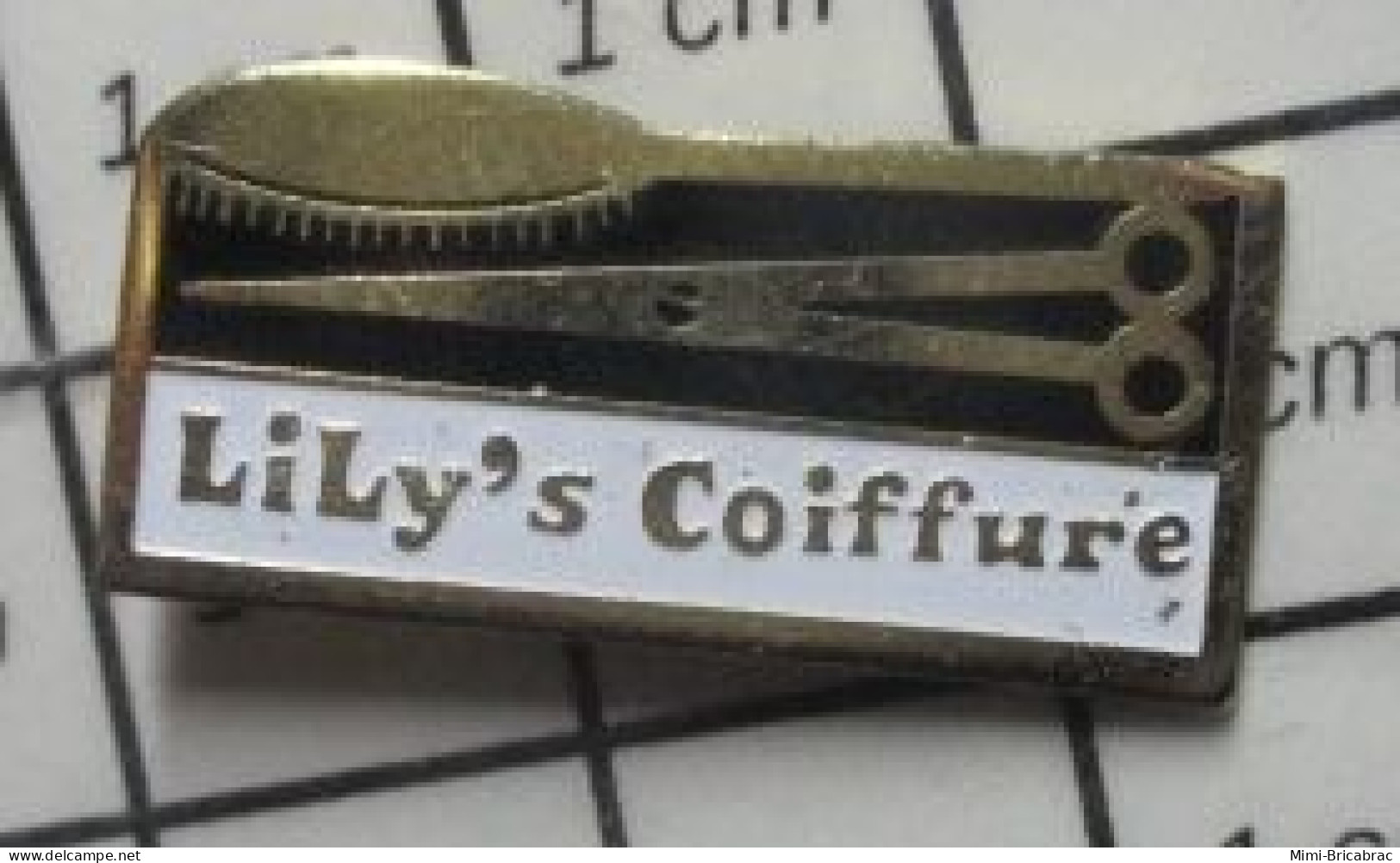 912c Pin's Pins / Beau Et Rare / MARQUES / COIFFEUR LILY'S COIFFURE CISEAUX BROSSE - Trademarks