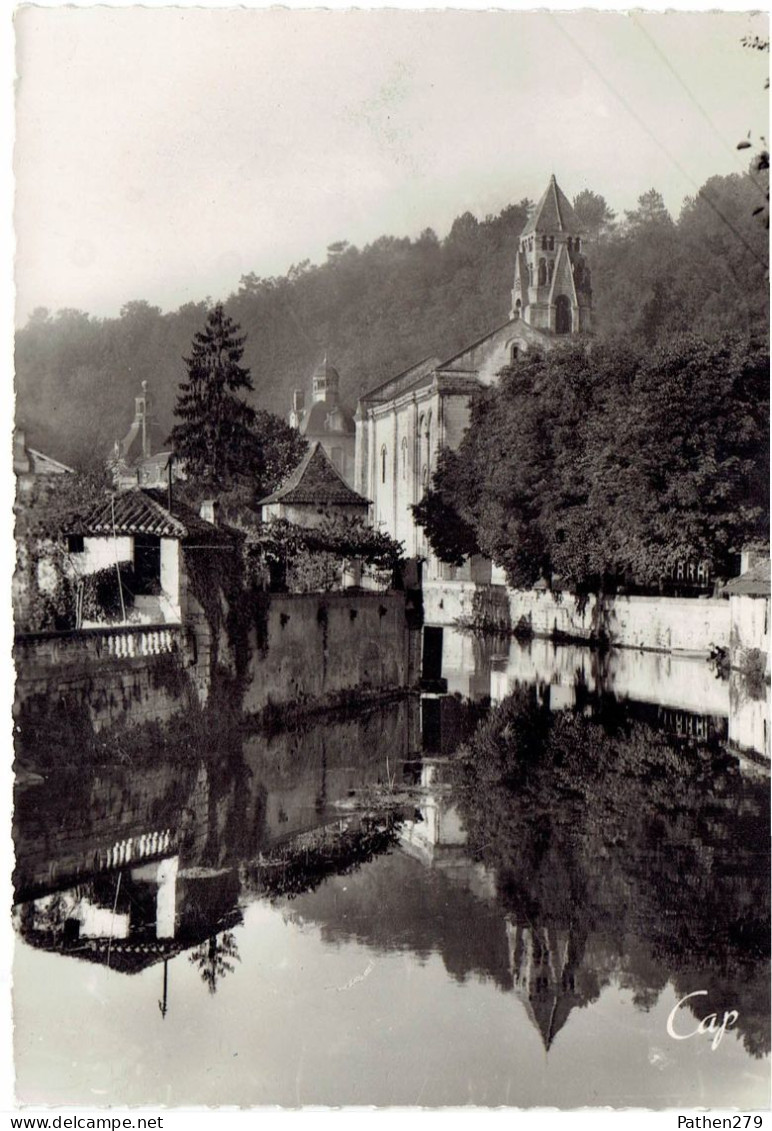 CPSM FRANCE 24 DORDOGNE BRANTÔME - Les Bords De La Dronne Et L"Abbaye - 1958 - Brantome