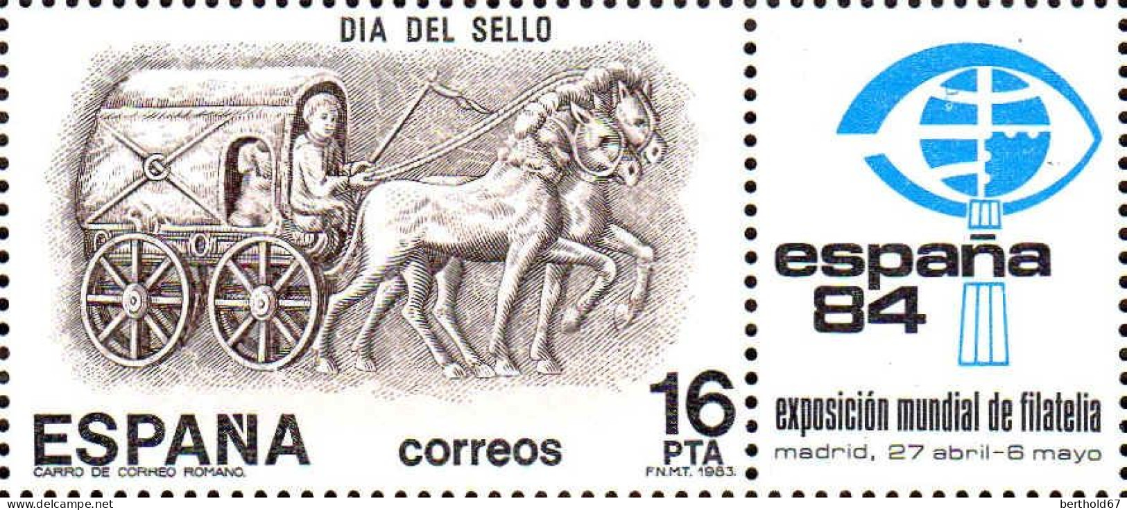 Espagne Poste N** Yv:2338 Mi:2604 Dia Del Sello Carro De Correo Romano (Thème) - Tag Der Briefmarke